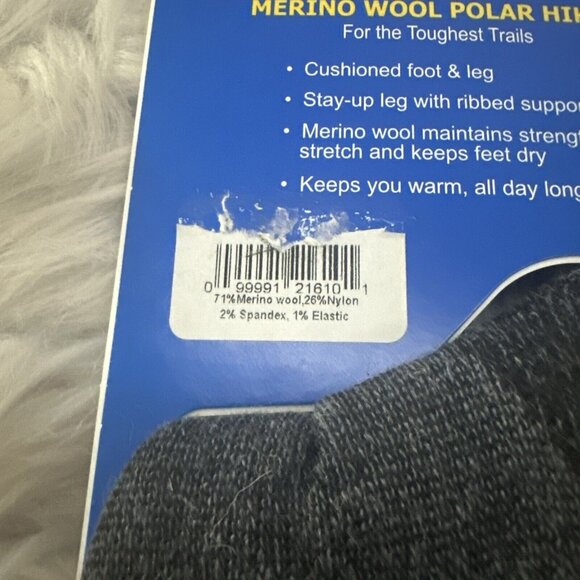 Mountain Lodge Merino Wool Blend 71% Outdoor hiking socks gray 9-12 - Picture 8 of 8